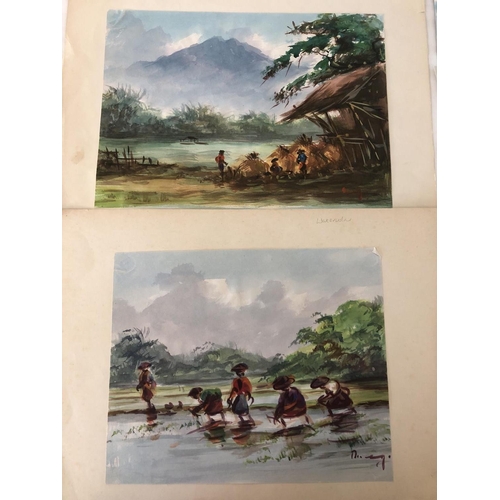 1907 - Seven 20th century school watercolours of South East Asia by different artists, to include: A.B. Ibr... 