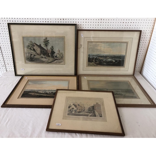 1914 - Five hand coloured aquatints and lithographs, to include: J.C. Stadler after J. Farington  - three a... 