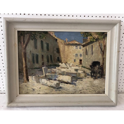 1917 - L. Vidal (20th Century) - 'Villeneuve-lès-Avignon', oil on board, signed lower right, with title and... 