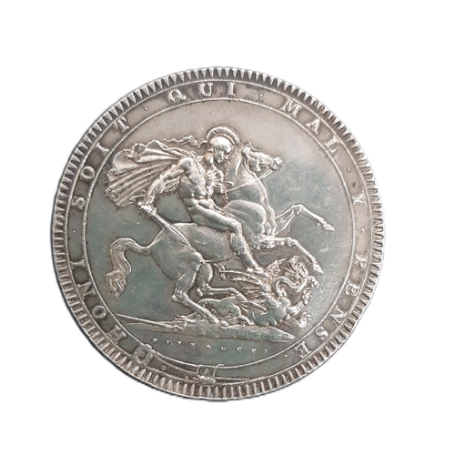 877 - George IV (1820 - 1830) A silver crown coin, 1819 edge LIX.