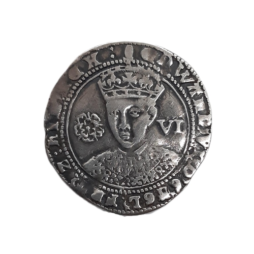 873 - Edward VI (1547 - 1553) A silver 6d coin, tower mint.