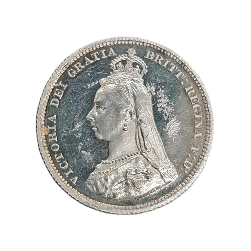 887 - Victoria (1837 - 1901) A silver shilling proof coin, 1887.