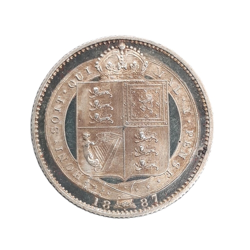 887 - Victoria (1837 - 1901) A silver shilling proof coin, 1887.