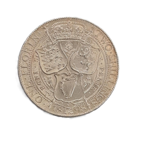 910 - Victoria (1837 - 1901) A silver florin coin, 1898.