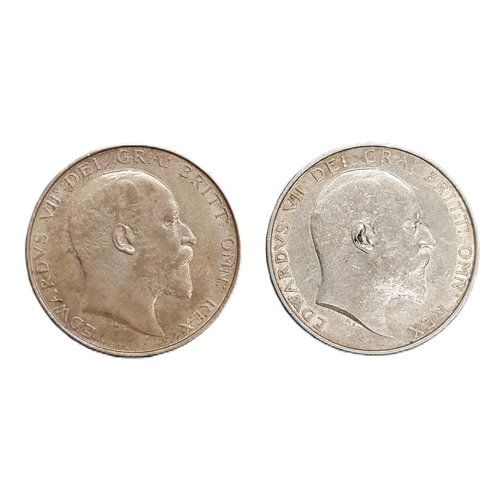 913 - Edward VII (1901 - 1910) Two silver half crown coins, 1902 and 1909 (2).