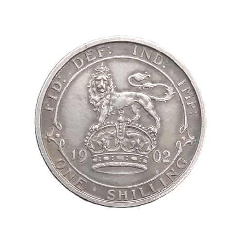 914 - Edward VII (1901 - 1910) A matt proof silver shilling coin, 1902.