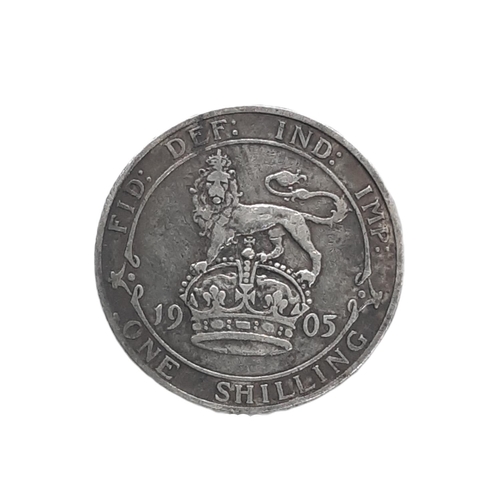 922 - Edward VII (1901 - 1910) A silver shilling coin, 1905, (scarce).