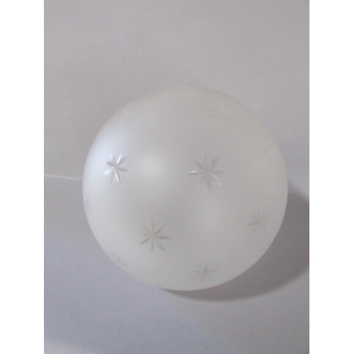 513 - Six chromium plated Art Deco style wall lights with spherical star cut glass light shades and a pair... 