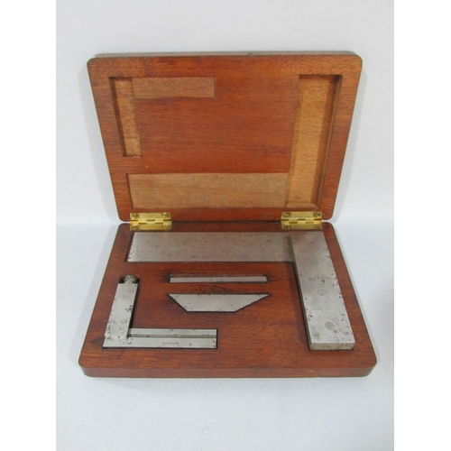 555 - A vintage H Osborn geometry set of dividers, a wood case with five types of pliers, and a B & S righ... 