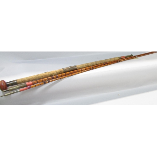 588 - A Vintage Hardy’s G G H Triumph 2 piece split cane fishing rod 260cm long approximately.