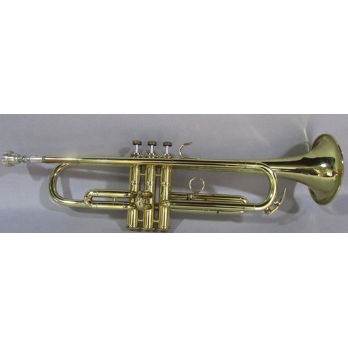 591 - A brass B & S Sonara E Flat Tenor Horn in a hard case, together with an Amati Kraslice ATR 201 B Fla... 