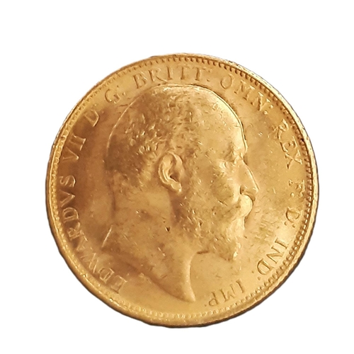 868 - Edward VII (1901 - 1910) A gold full sovereign coin, 1907.