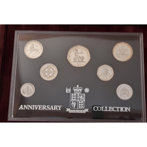 970 - Royal Mint, 1996 silver proof anniversary coin set, numbered 11629 of 15000 and Daily Mirror9/02/195... 