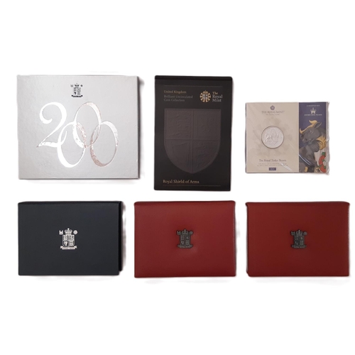 971 - Royal Mint annual cased proof coin set, 1999 together with red leather cased annual proof coin sets ... 