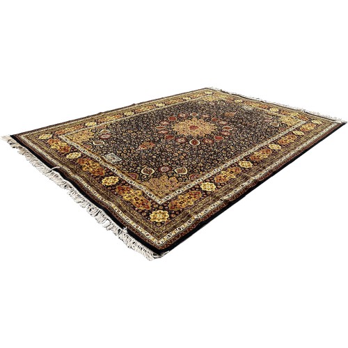 1752 - An Ardabil design carpet, with an all over floral pattern on a black ground, 360cm x 274cm approxima... 