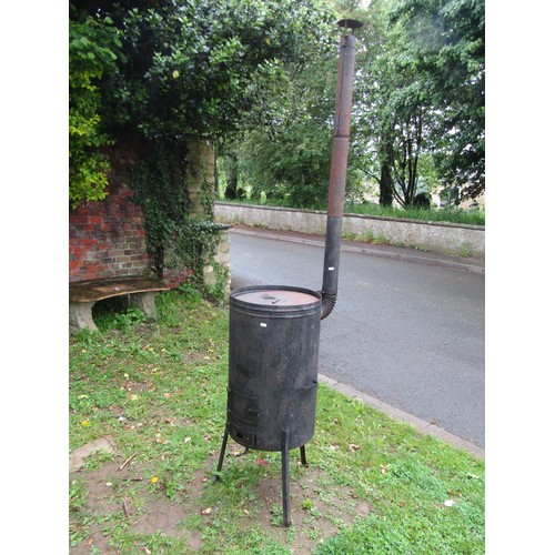 1131 - A ‘Dunster House’ cylindrical smoker with attached flume chimney.