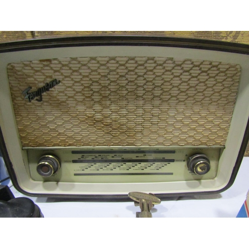 1308 - An old studded and over-painted luggage trunk together with mixed country house contents to include ... 