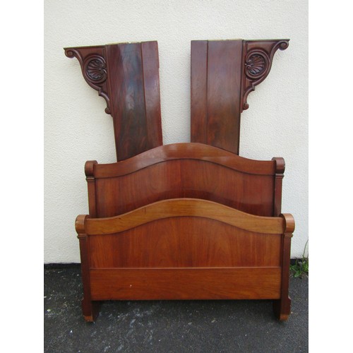 1678 - A good quality 19th century mahogany bed, with carved shell mounts.