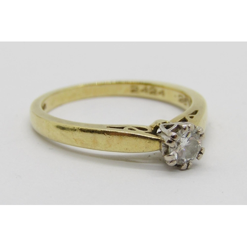 370 - 18ct diamond solitaire ring, 0.20ct approx, maker 'LBLd', London import mark, size N, 3.5g