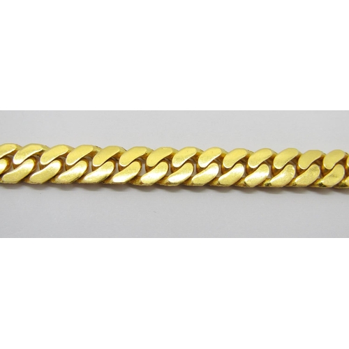 372 - Foreign 22ct curb link bracelet with bright-cut finish, clasp stamped '916', 19.8cm L approx excludi... 