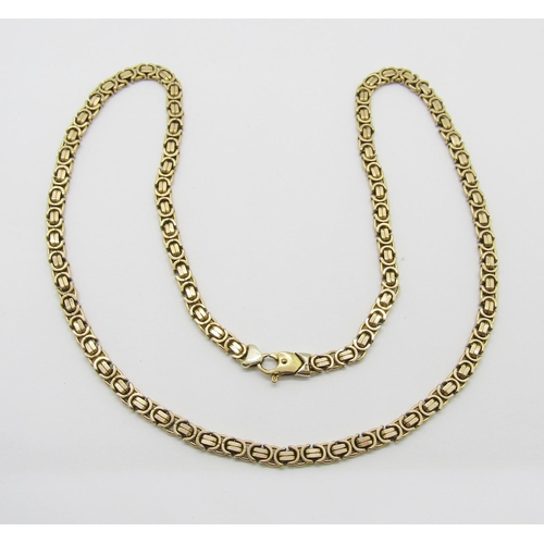 373 - 9ct fancy link chain necklace, maker 'ALd', London import mark, 51.5cm L approx, 27.7g