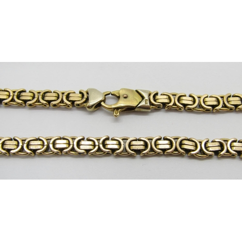 373 - 9ct fancy link chain necklace, maker 'ALd', London import mark, 51.5cm L approx, 27.7g