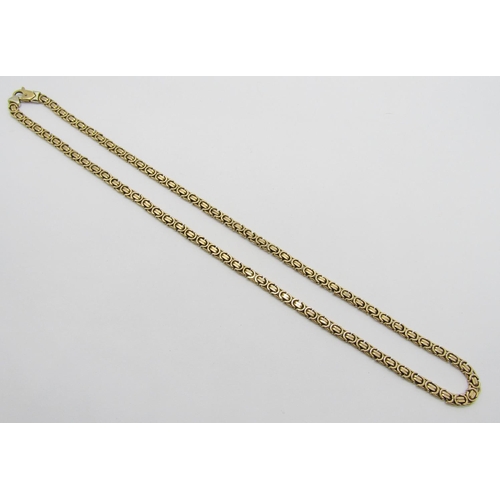 373 - 9ct fancy link chain necklace, maker 'ALd', London import mark, 51.5cm L approx, 27.7g