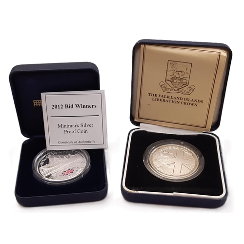 973 - 2003 Canadian Silver Maple 1oz RM £5 2012 Return to Athens, 1982 Falklands silver crown, 2 x 2025 Ch... 