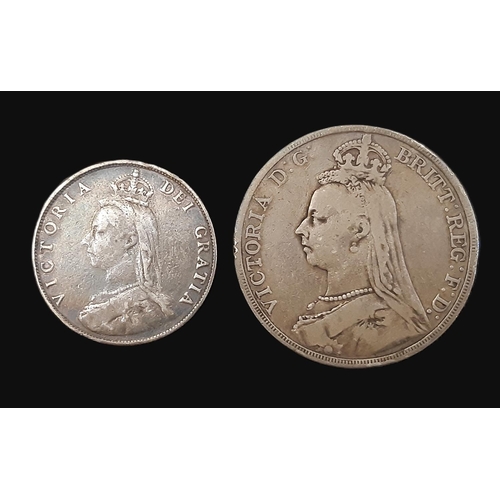 963 - A small collection of coins to include a Victorian crown and half crown, together with an Italian br... 