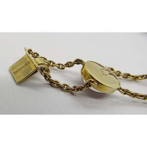 396 - Antique 15ct Essex crystal nautical flag bracelet, Rd 504189, the name 'Estelle' engraved to reverse... 