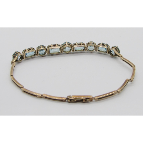 399 - Edwardian 9ct claw set pale blue spinel bracelet, 7.3g, together with an Austro-Hungarian Renaissanc... 