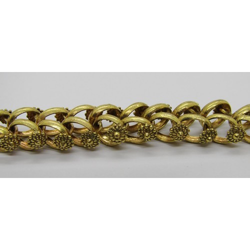 395 - Georgian style gilt metal chain necklace, 75cm L approx excluding inner clasp