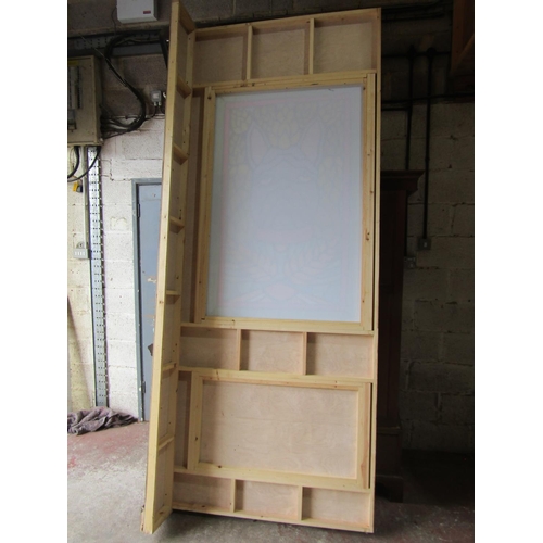 1696 - A mock ex stage/ film prop Pop up pub comprising eight large stained ply-wood sections enclosing moc... 