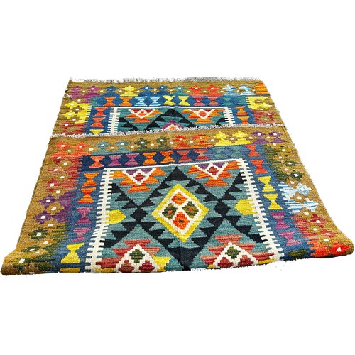 1791 - A Maimana Kilim with a panel of multicoloured medallions 162 x 95cm