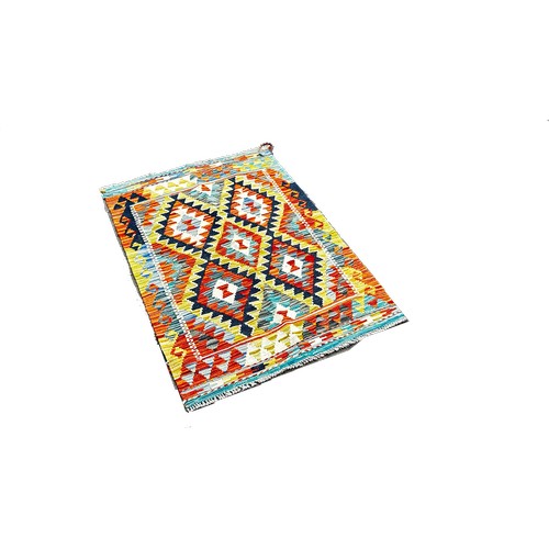 1782 - A Chobi Kilim with alternating rows of diamonds 121 x 80cm