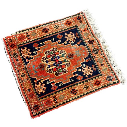 1788A - Three small old Persian mats all approximately 40 x 50 cm