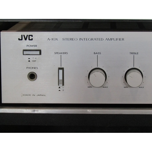 1307 - Glass fronted hifi cabinet (space to store vinyl) together with component parts: Technics turntable,... 