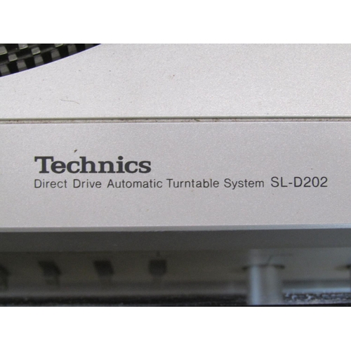 1307 - Glass fronted hifi cabinet (space to store vinyl) together with component parts: Technics turntable,... 