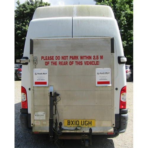 1692 - Renault Master LH35-DCI-100 panel van, white, 2464cc, Diesel first registered August 2010, reg no BX... 