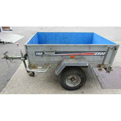 1693 - Erde 142 single axle trailer with galvanised body to accept 600kg load