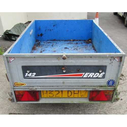 1693 - Erde 142 single axle trailer with galvanised body to accept 600kg load