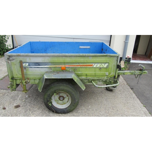 1693 - Erde 142 single axle trailer with galvanised body to accept 600kg load