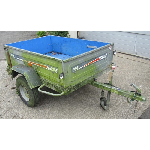 1693 - Erde 142 single axle trailer with galvanised body to accept 600kg load