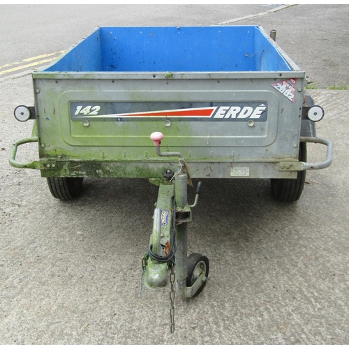 1693 - Erde 142 single axle trailer with galvanised body to accept 600kg load