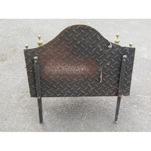 1689 - A country house style cast iron and brass framed fire basket, 68cm high, 76cm wide. (gas powered)( a... 