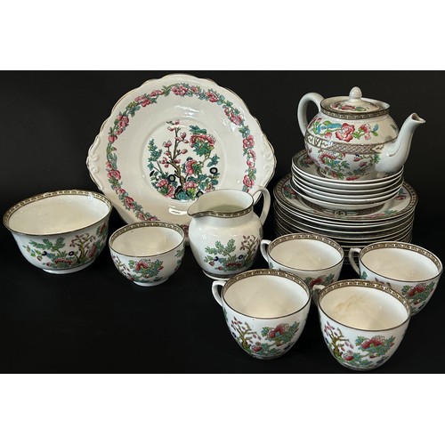 17 - A quantity of India Tree pattern tea/coffee and dinner wares to include teapots, plates, bowls, etc,... 