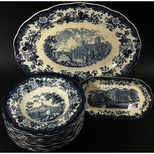 96 - A large quantity of transfer-printed dinnerwares to include Royal Worcester, Avon scenes, game serie... 