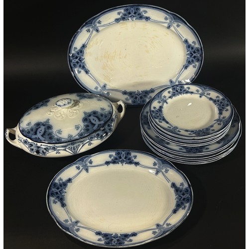 106 - A quantity of T.G.G & Co transfer-printed dinnerwares to include a twin handled tureen and cover wit... 