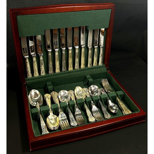 175 - A canteen of Arthur Price King’s pattern silver plated cutlery for at least six settings (some extra... 