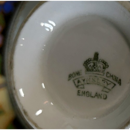 29 - A group of Aynsley porcelain teawares comprising cake plate, sugar bowl, milk jug, six tea cups, six... 